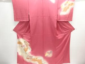 未使用品　扇面に草花模様訪問着